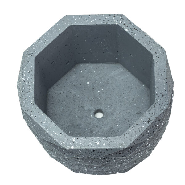 Charcoal Hexagon Cement Concrete Pot